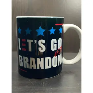 212 MAIN 15oz Large Ceramic Novelty Coffee Mug - "Let Go Brandon" Printed, Reusable, Microwave-Safe, Hand Wash Recommended Kitchen Drinkware Cup