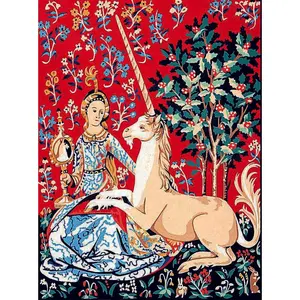 Needlepoint canvas for halfstitch without yarn Lady Unicorn View MRC1531134 Margot de Paris Printed Tapestry Canvas