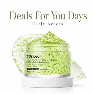 Dr.Leo CICA Panthenol Jelly Moisturizer 50g - Lightweight Green Tea Gel Cream with 4X CICA Complex, Panthenol, Hyaluronic Acid for Calming, Skin Repair, Dry, Redness-Prone Sensitive Skin,summerwins