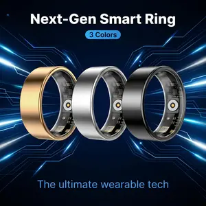 Gesture Control Smart Ring for Phone Camera & Apps, Health Fitness Tracker with Sleep/Step Monitoring, Gold Waterproof Wearable Tech RingParty Gift Set: Gold Smart Ring with Gesture Control & Magnetic Hair Clips, Cool Tech Gadget Party Favors