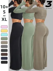 Women's Four-Season Loose-Fit Wide-Leg Pants Set, Comfortable Skin-Friendly, High-Waisted Butt Lifting, Ideal for Daily Commute, Leisure, Sports