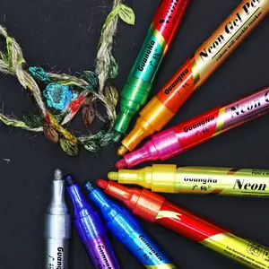 Christmas Neon Pens Set of 8 Colors, Includes Metallic & Color Changing Gel Pens, Ideal for Daily Journaling, Nail Art, Holiday Cards, Multipurpose Marker Pen