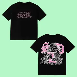 Sdl Virgin Mary-Inspired Youth Tee and Adult Tee 2-Sided, Sdl Clothing, Fashion Cotton, Full Colors, Full Sizes, For Men, PINK tee