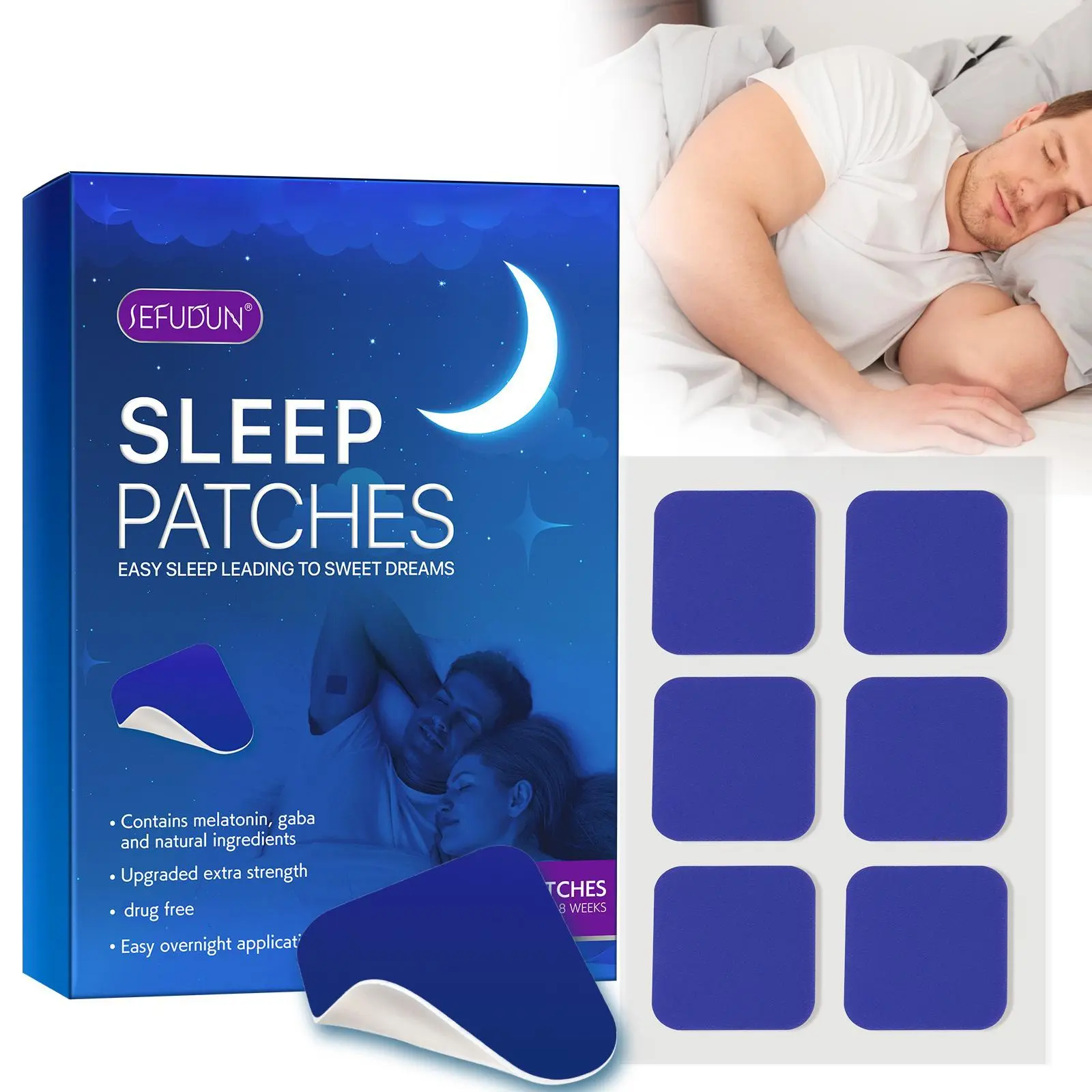 60pcs Sefudun Sleep Patches Melatonin Patch Easy Night Application, Relaxing & Comfortable Design, Perfect for Restful Nights, Melatonin Sleep Aid