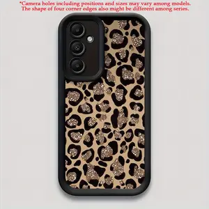 Phone Case - 1pc Leopard Print Star Pattern Frosted Full Coverage Anti-Fall Phone Case for Samsung S26,S26PLUS,S26ULTRA,S25,S25PLUS,S25ULTRA,S24,S24FE,S24PLUS,S24ULTRA,A54,A53,A52,A36,A35,A34,A33,A17,A16,A15,NOTE20,NOTE20ULTRA,S23,S23PLUS,S23ULTRA,S22,S22