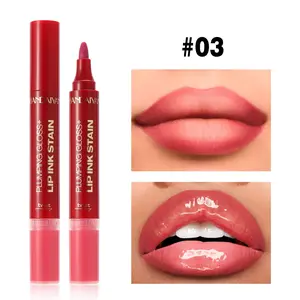 2-In-1 Dual Head Lipstick Lipgloss Handaiyan Watercolor Lip Liner, Long-Lasting Color & Plumping Effect, Perfect Valentine's Gift