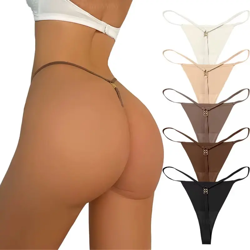 Seamless Sexy Gold Jewelry Thong Skin Tone Women's Fashionable Underwear Available in Multiple Colors High Quality Comfortable  Design