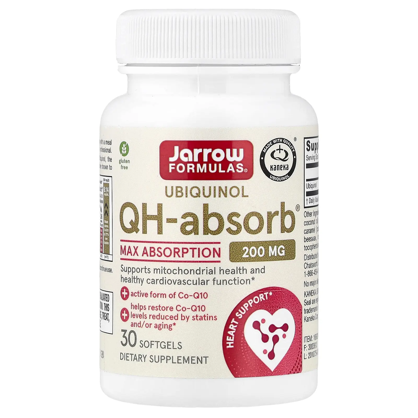 Jarrow Formulas Ubiquinol, QH-Absorb®, Max Absorption, 200 mg, 30 Softgels