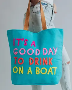 Blue Drink On A Boat Tote