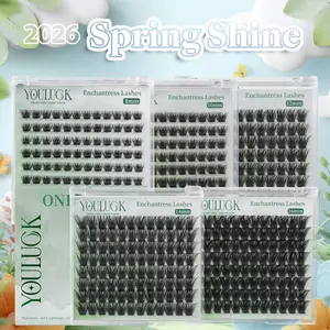 YOULUCK Single Length Enchantress Lashes Clusters Waterproof Long-Lasting Individual Eyelash Extensions Ultra-Thin Band Bond & Sea Remover Makeup for Girls Beginner Friendly