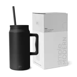 Simple Modern 50 fl oz Insulated Stainless Steel Trek Tumbler with Straw Lid - Midnight Black