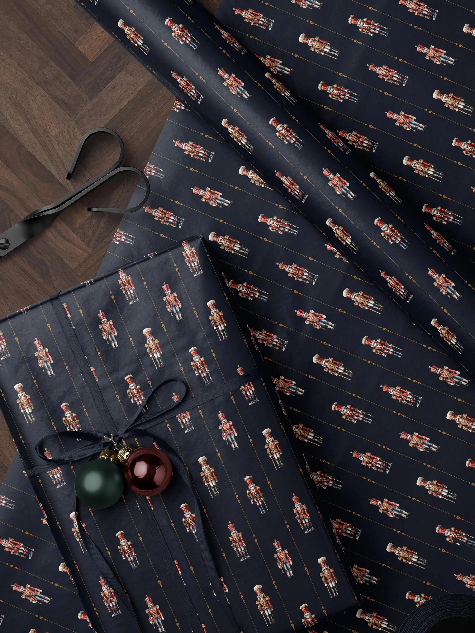 Nutcracker Wrapping Paper Holiday Gift Wrap Elegant Christmas Gift Wrap Seasonal Maximalist Colorful Gift Wrap for Festive Present Wrapping