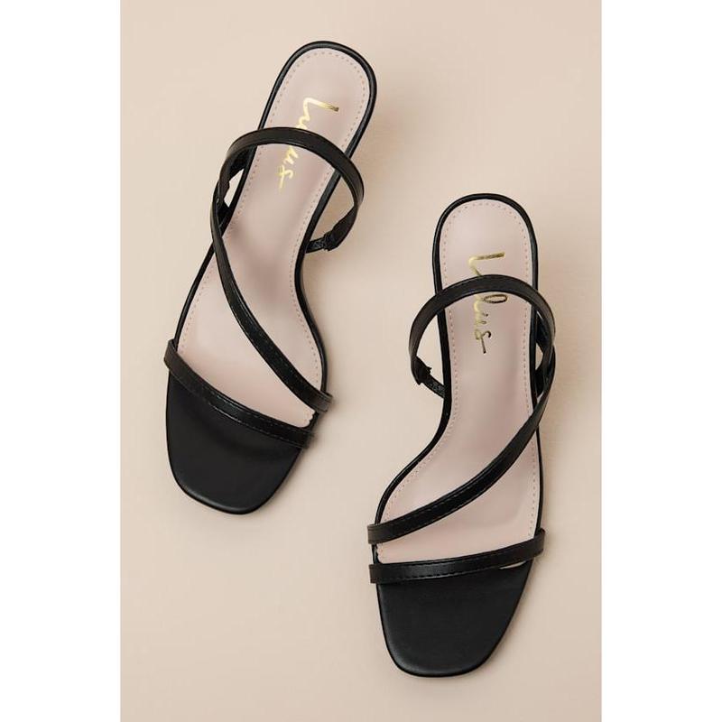 Lulus Leigh Black Strappy High Heel Sandals