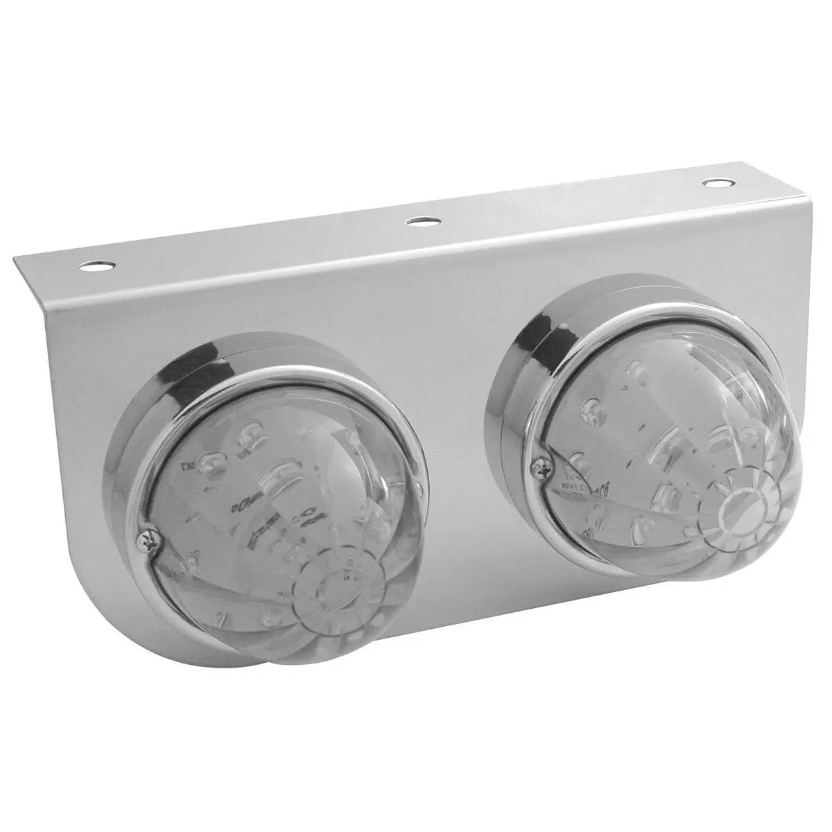 Stainless Light Bracket 2-17 Amber LED Dual Function Watermelon Light Clear Lens