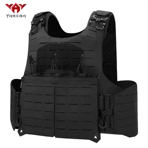 YAKEDA Hunting Vest with Fixed Elastic Band, Molle System, Adjustable Shoulder Straps, Quick-Release Waist Belt, Padded Design