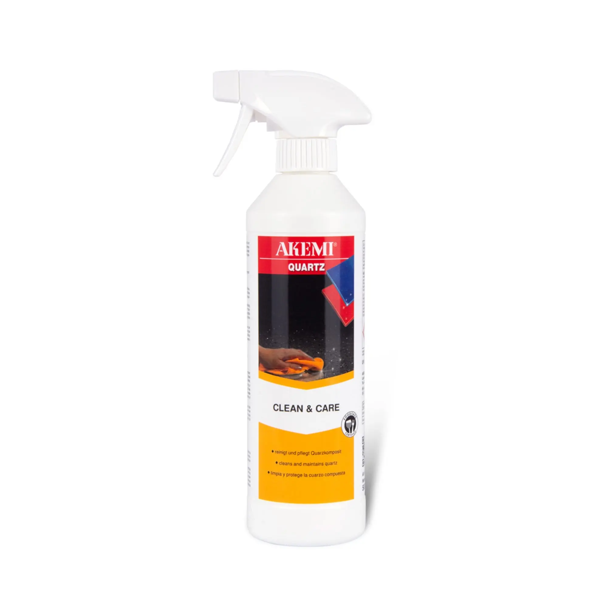 Akemi Quartz Clean & Care — Water-Based Daily Care Spray for Engineered Quartz (500 mL, Food-Safe)