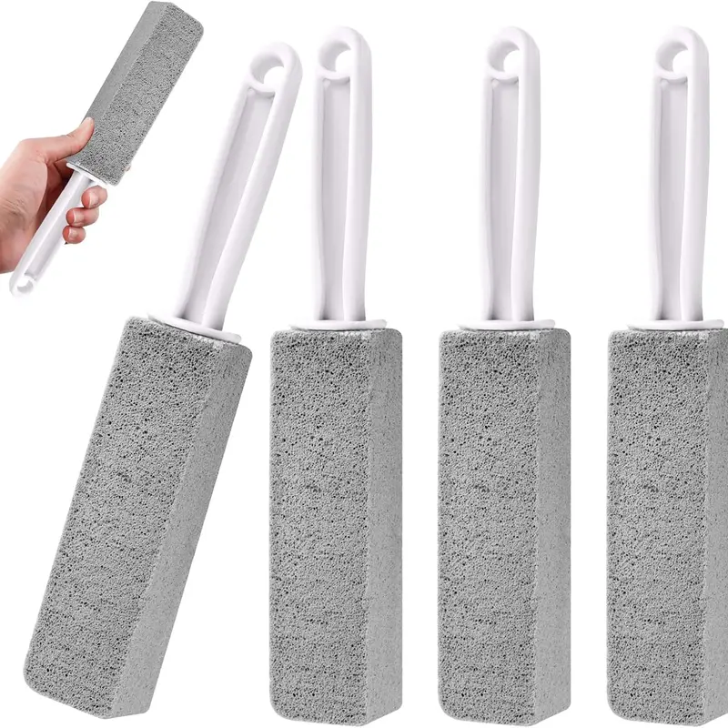 4 Pack Toilet Pumice Stone with Handle,Pumice Stone Toilet Bowl Cleaner,Suitable for Removing Limescale and Cleaning Toilets, Swimming Pools, Bathrooms, and Sinks