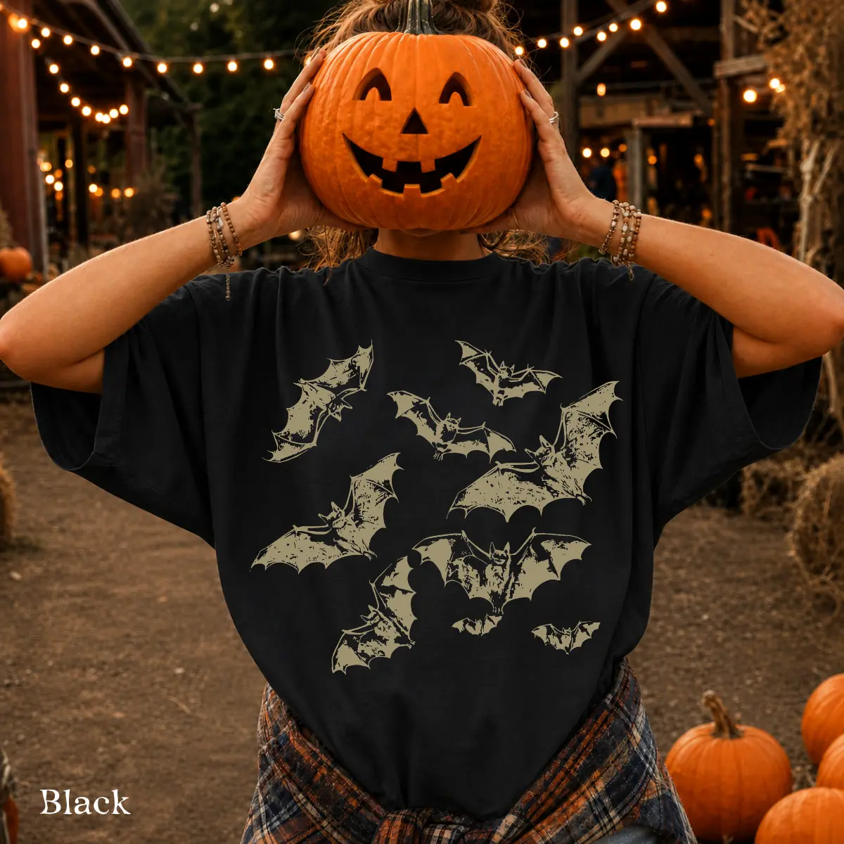 Comfort Colors Flying Bats Halloween T-Shirt, Vintage Black Bat Graphic Tee, Gothic Spooky Season Fall Autumn Shirt, Horror Lover Gift