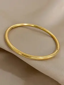 Stainless Steel Open Bangle Bracelet, Fashionable Plain Design, Elegant Women's Accessory for Daily Wear & Parties, Perfect Gift Idea