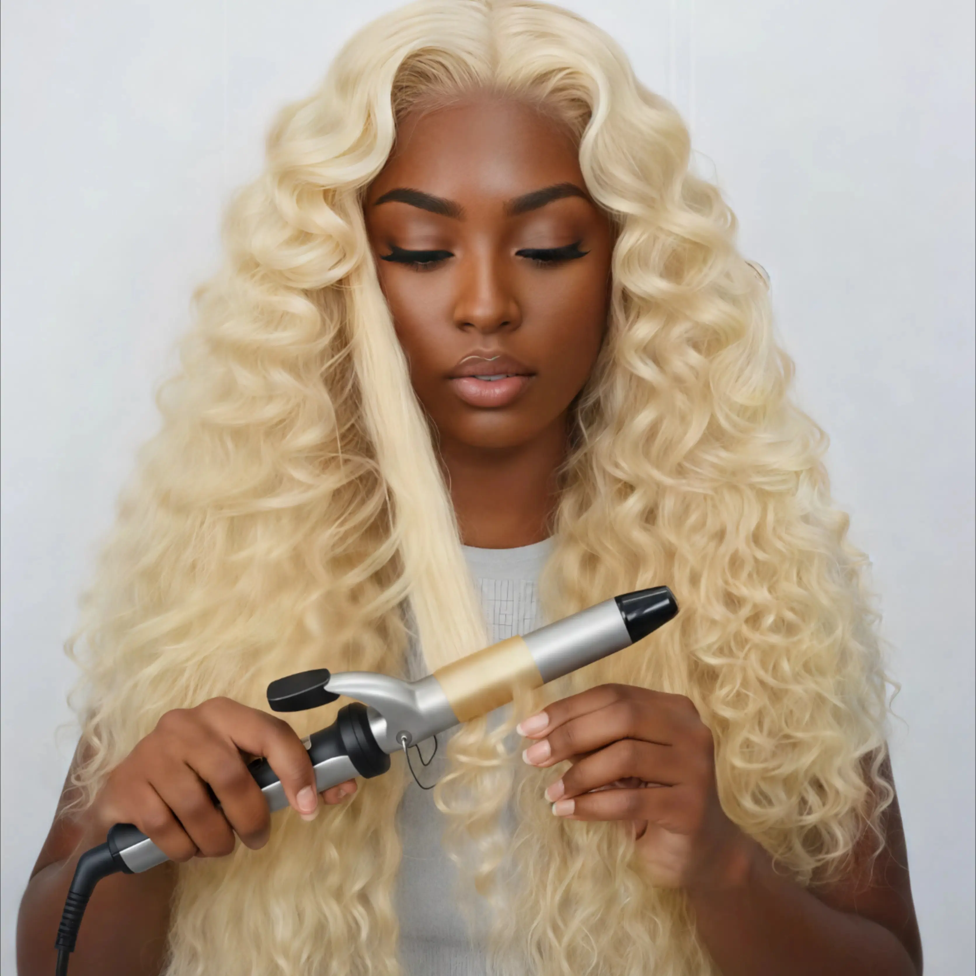 Women's 100% Real Human Hair 13x6 Deep Wave Lace Front Wig, Pre-Plucked Waves With Baby Hair Edge, 180% Density, 20in-32in 613 Blonde Wig, Halloween & New Year Gifts