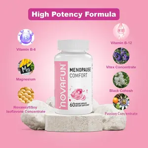 Menopause Relief Capsules for Women, Novasoy Soy Isoflavone, Black Cohosh, Passion Flower, Vitex, Vitamin B6, Vitamin B12, Magnesium, 60 Count gummies neuro gum feminine ph balance ashwagandha men ounce hope sugarfina