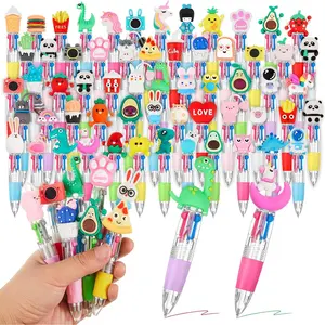 60 count Mini Multicolor Pen in One 4 in 1 Cute Kawaii Ballpoint Ink Pens Bulk Fun Gifts for Birthday Party Favor School Prizes (Assorted Style)