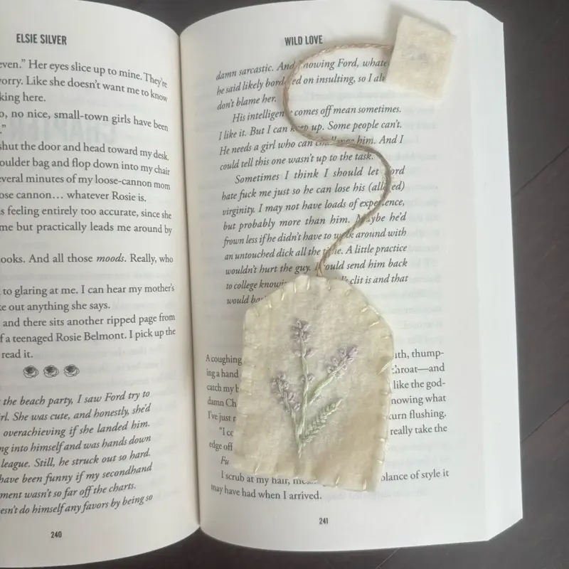 Hand Embroidered Teabag Bookmark Hand Embroidered Teabag Bookmark