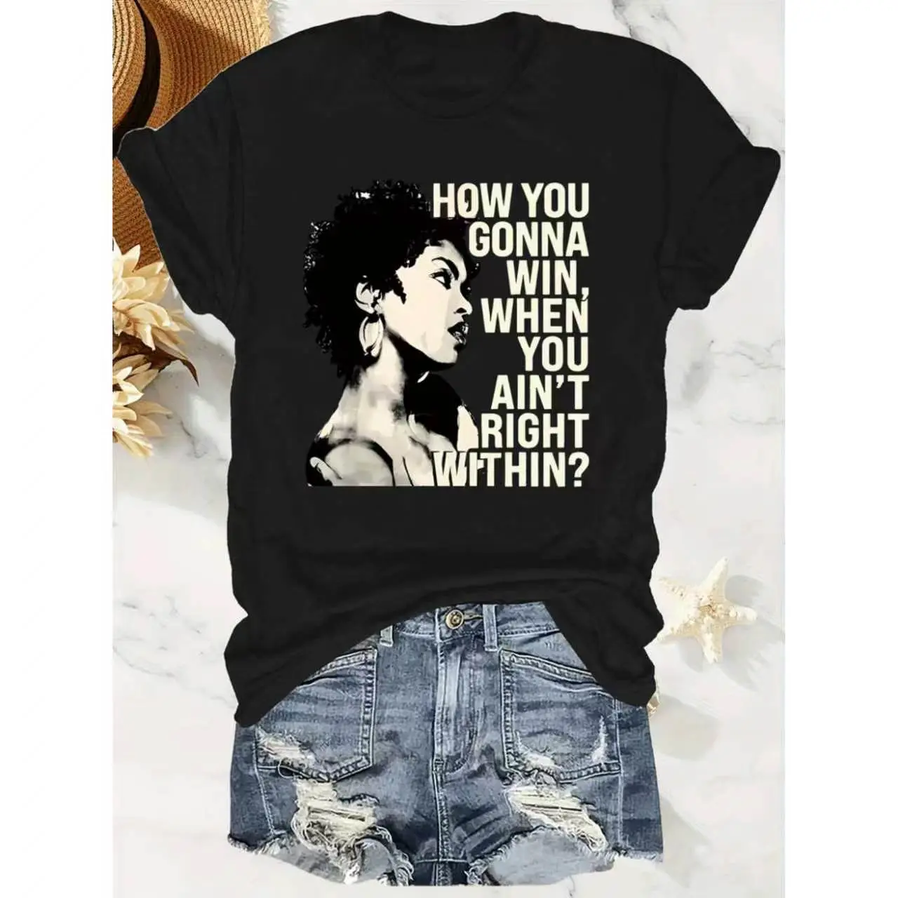 Lauryn Hill "How You Gonna Win" Graphic Tee - Hip Hop Soul Music Quote T-Shirt