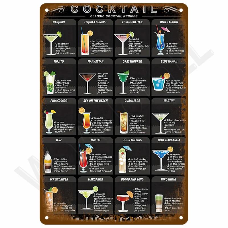 Vintage Tin Sign 8x12inch Home Decor Items Wall Decor Art Wall Mural Room Decoration Items Decor Men Retro Metal Sign Plate Bar Posters