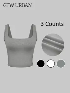 Basic Versatile Square Neck Vest, Casual Style Backless Top, Perfect for Daily Wear, Comfortable & Stylish Design, Ideal for Layering