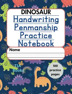 Dinosaur Handwriting Penmanship Notebook Navy