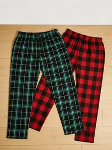 Men's Plaid Pants Set | Red Green Buffalo Plaid Straight Leg Trousers | Daily/Streetwear/Lounge Wear | Stretch Breathable Lightweight Fashion Pants for Casual & Outdoor Activities