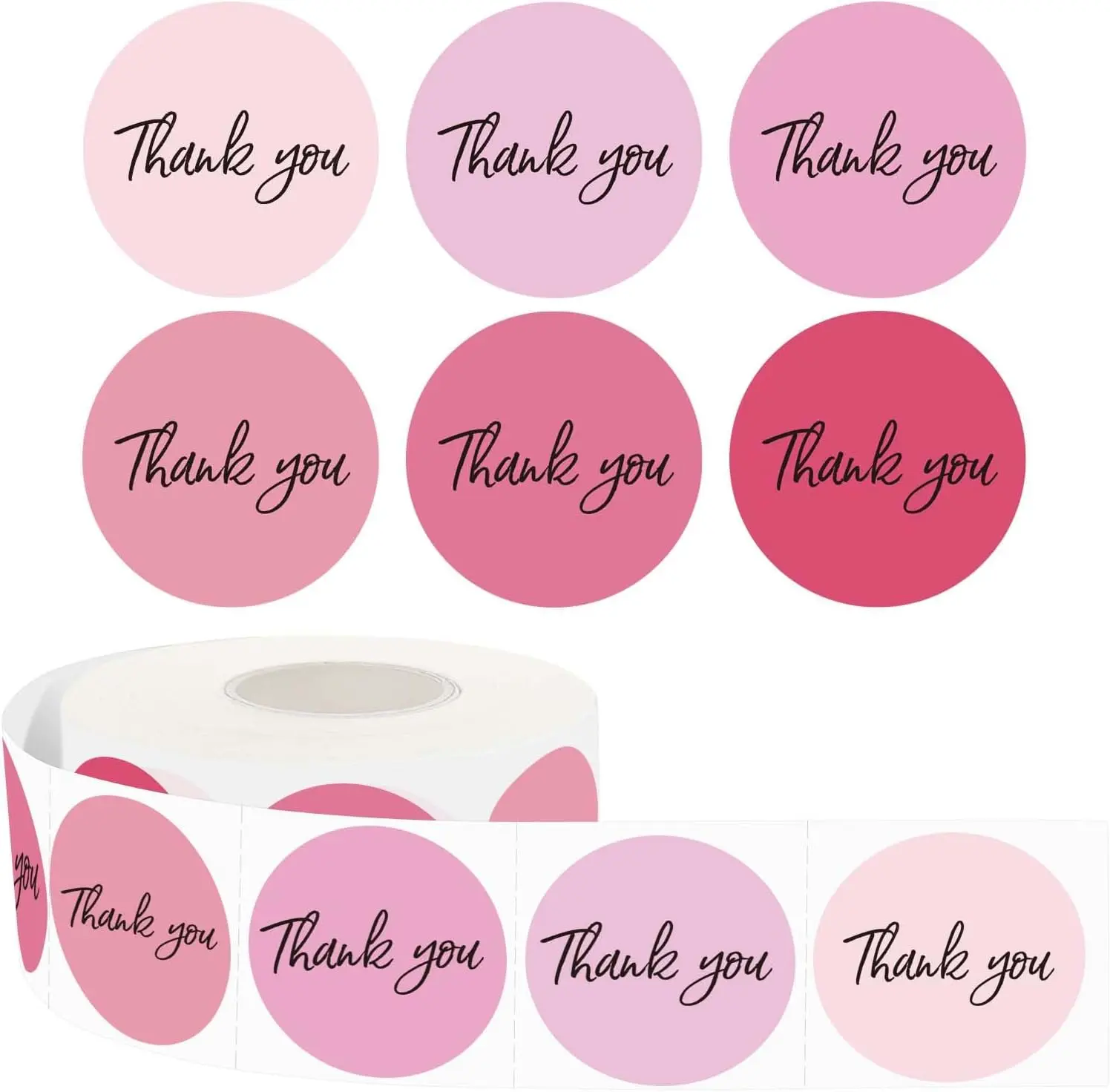 Starboling Coated Paper Self Adhesive Labels - 500pcs 1.5in Round Waterproof Green Envelope Stickers, 6 Designs Sticker Sheet Set for Small Business Packing, Baby Showers
