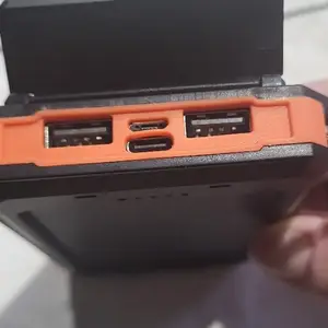 Portable Solar Power Bank, Portable Solar Mobile Phone Charger, Camping External Battery Charger for Mobile Phones, 2 USB/ LED Flashlights with Compass for Outdoor Activities 10000mAh Great Gift for Outdoor Enthusiasts