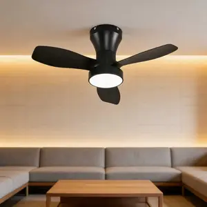 24 Inch Inverter Ceiling Fan Light, Tool-Free Installation, Three Color Lighting, Six Speed Settings, Energy Efficient, Quiet Operation