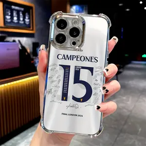 Champions M-Madrid Phone Case Compatible with iPhone 17 Air 16 15 14 13 12 11 Pro Max Plus  - Shockproof Transparent Soft Back Cover, Anime Theme, Injection Molded, Uv Printed, Tech Enthusiasts, Casual Users,