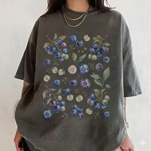 [ SALE UP TO 43% ] Vintage Blueberry 90s Graphic T-Shirt, Comfort Colors Fruit Berry Tee, Nature Y2k Aesthetic