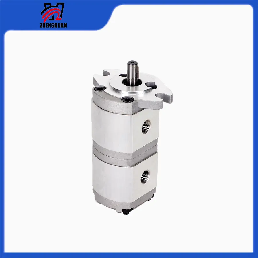 Zhengquan HGP-11A-F2/2R Twin-Stage High-Pressure Hydraulic Gear Pump - Alloy Steel-Aluminum Construction, 100 mm Threaded Ports, 250 mm Size, 5000g Weight, SAE Flange, In-Stock for Construction, Automotive, Transport Users
