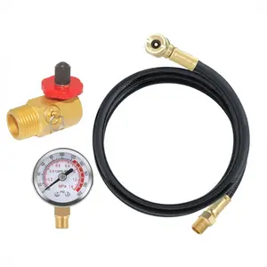 Air Tank Repair Kit W/Safety Valve, Pressure Gauge and 4 Feet Air Tank Hose Assembly Kit for Portable Carry Tank US