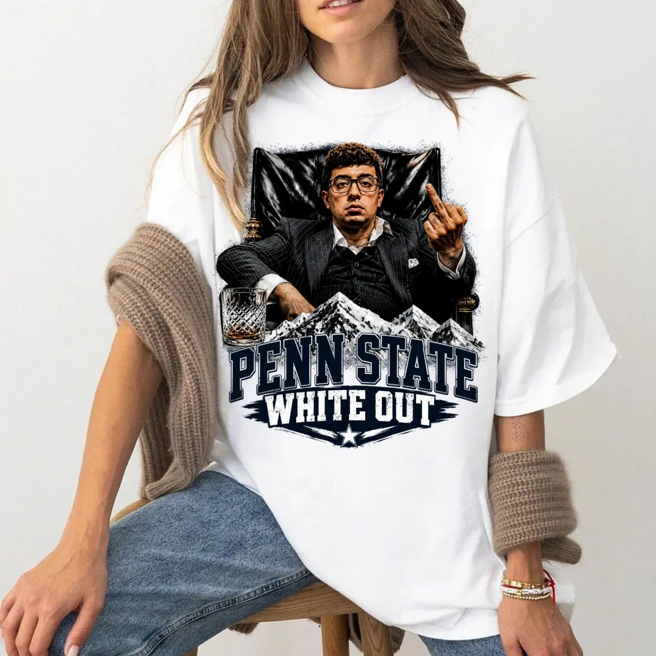 Penn State White Out T-Shirt, Fun Unisex Tee, Fan Gift, Men’s and Women’s Sizes, Vibrant Full-Color Print