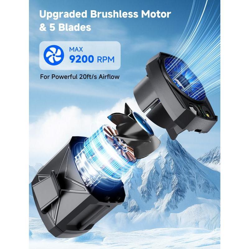 Portable Fan Rechargeable,4 Speeds Strong Airflow Small Fan Waist,Battery Powered,for Travel Camping Outdoor Jobsite,Camping Essentials-Black