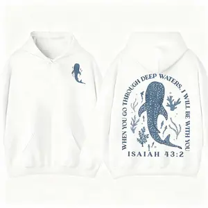 Whale shark pattern hooded sweatshirt suitable for both men and women, beach sportswear T-shirt popular trend, suitable for fans to wear fashionable and comfortableRAIMENTRY