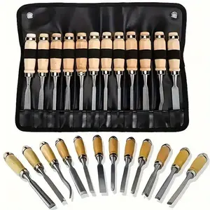12 PCS Professional Wood Carving Chisel Set, Sharp Woodworking Tools for Beginners, Hobbyists, and Professionals, Artistic Gifts for Him, Father's Day
