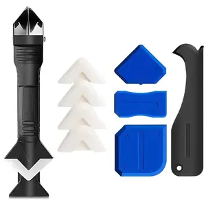 3 in 1  Caulking Tool Kit-Caulk Remover Tool with 4 Angle Scrapers,Grout ,Caulking Finger,Glass Adhesive Angle Scraper for Bathroom Flooring,Kitchen,Window,Sink Joint,Frames Seal
