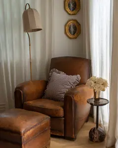 BROWN & CREAM PINSTRIPE THROW PILLOW