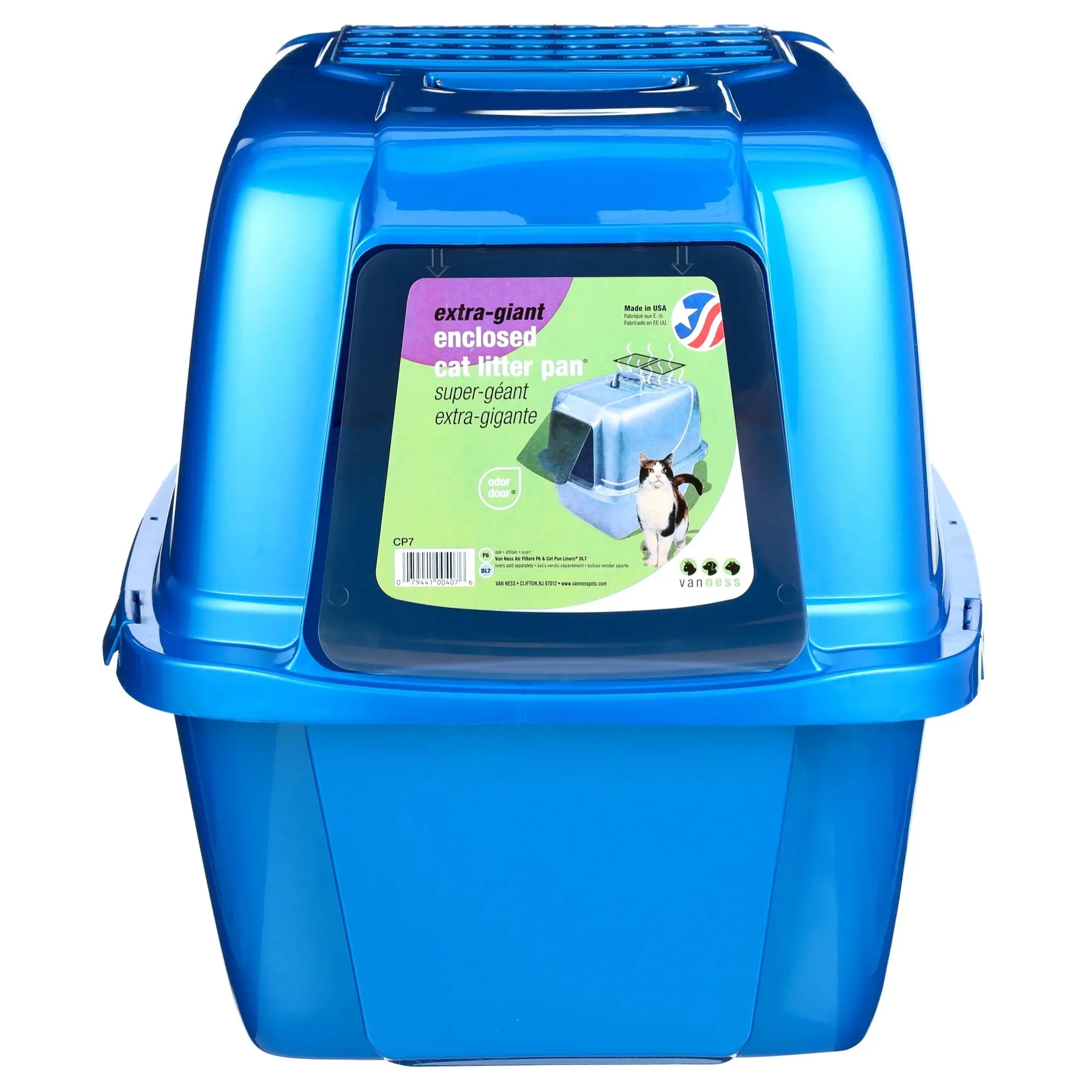 Van Ness Plastic Enclosed Cat Litter Box - BPA-Free, Extra-Giant, Odor Control, Easy Clean, Mess Reduction, 1 Box