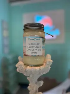 Cocoa Beach Candle Company Freshly Signed Divorce Papers Scented Candle in Jar - All-Natural Soy Wax, Cotton Wick, 120-150 Minutes Burn Time