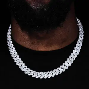 GAb 14MM ICE 5A+ZC Necklace Cuban Chain For Man,Labor Day Gifts