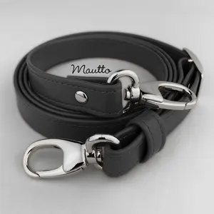 Extra Long Adjustable Leather Crossbody Strap - 65 inch Max Length, 3/4 inch (19mm) Wide - Choose Silver-tone Connectors - Modern Colors Collection
