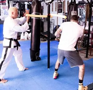 Fighters Dream Stick - Unbreakable Training Tool for Heavy Bag & MMA Cage - Horizontal & Vertical Supports - Foam Arm Included - USA Made